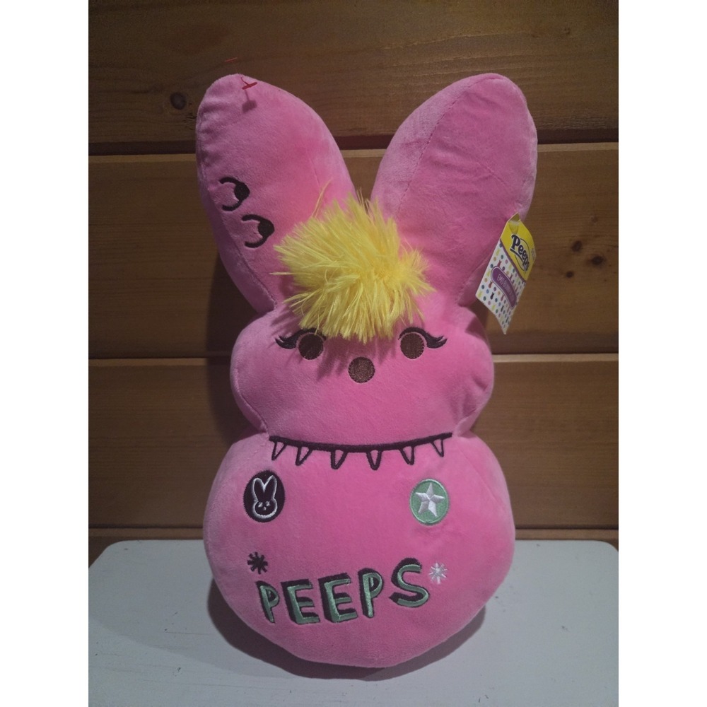 2023 PEEPS 15" Pink Easter Emo Bunny Love Punk Plush New‎ With Tags D31